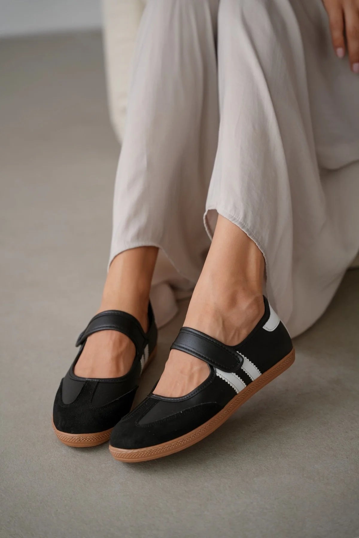 Comfort Mary Jane Padded Footbed Slip On Trainers