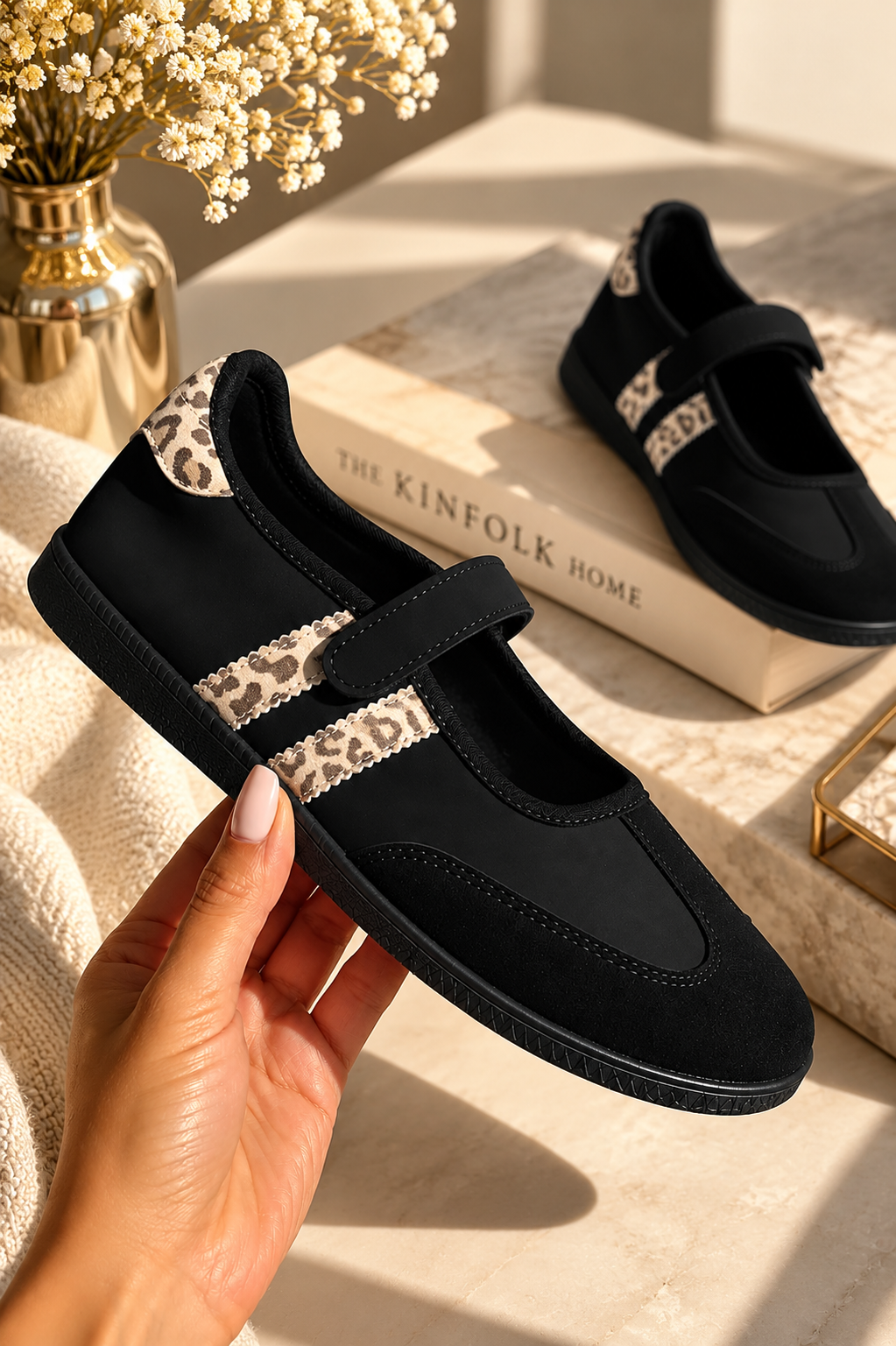 Comfort Mary Jane Padded Footbed Slip On Trainers