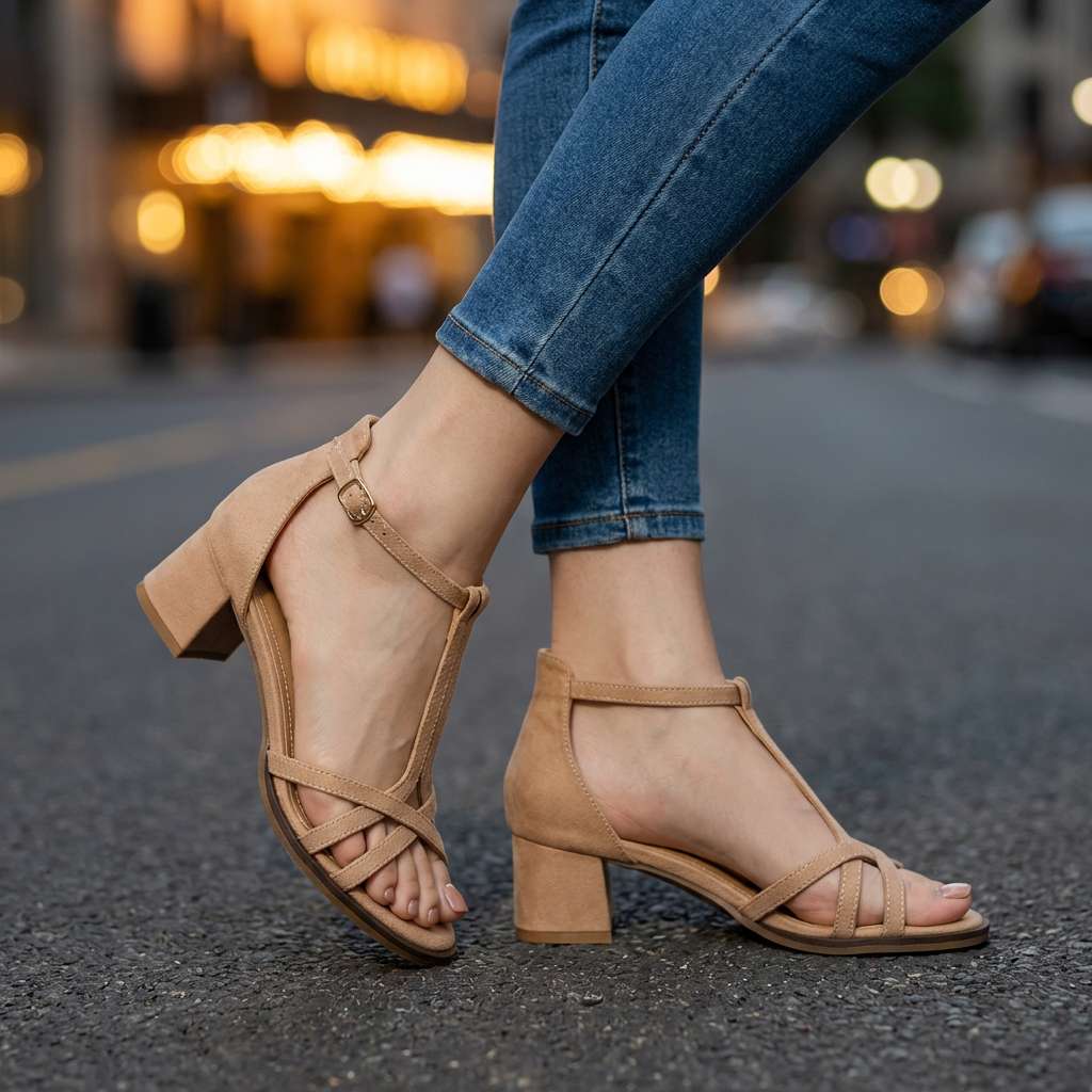 Evelyn Comfort T-Strap Sandals