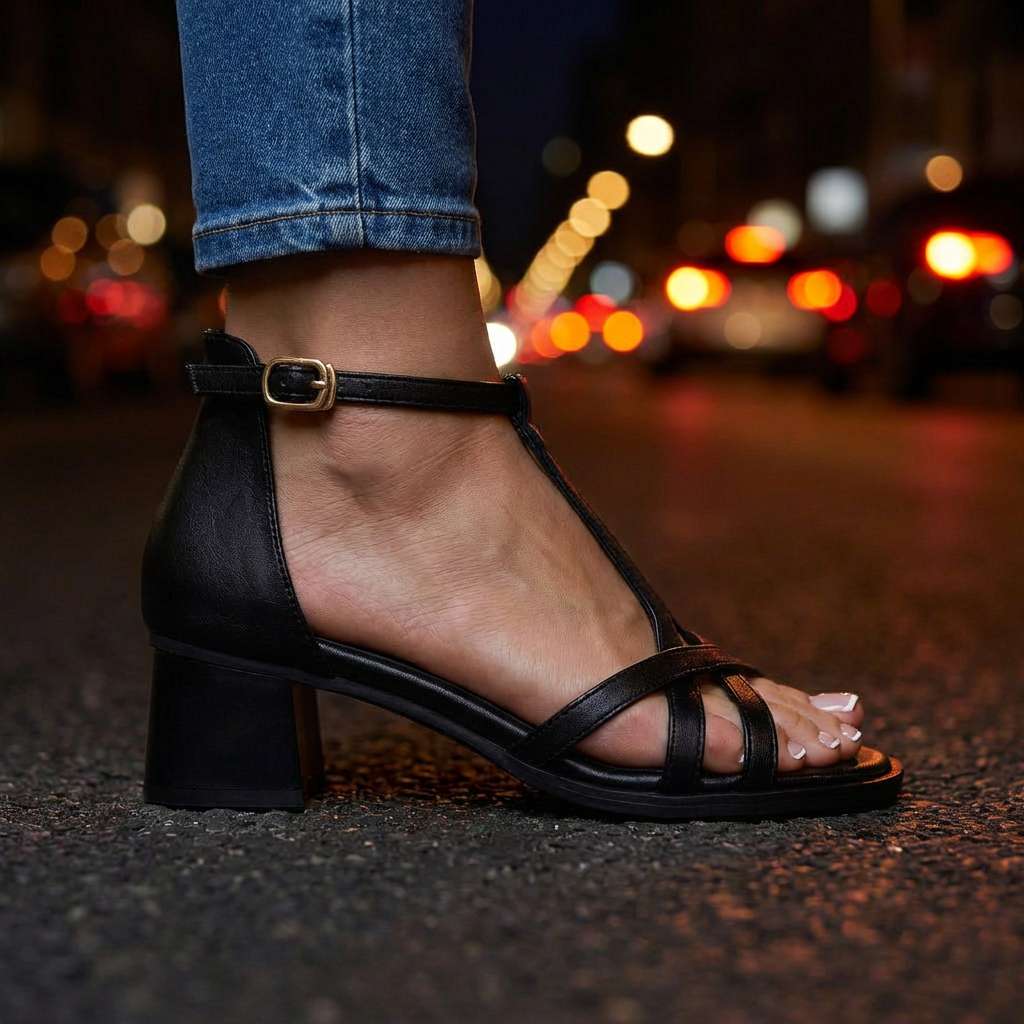 Evelyn Comfort T-Strap Sandals