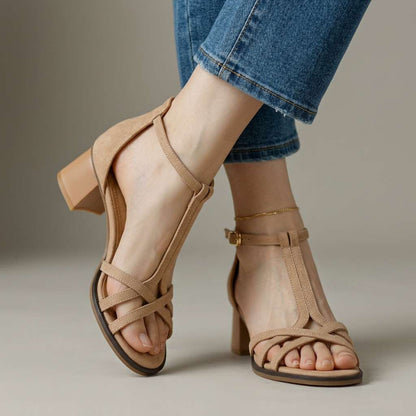 Evelyn Comfort T-Strap Sandals