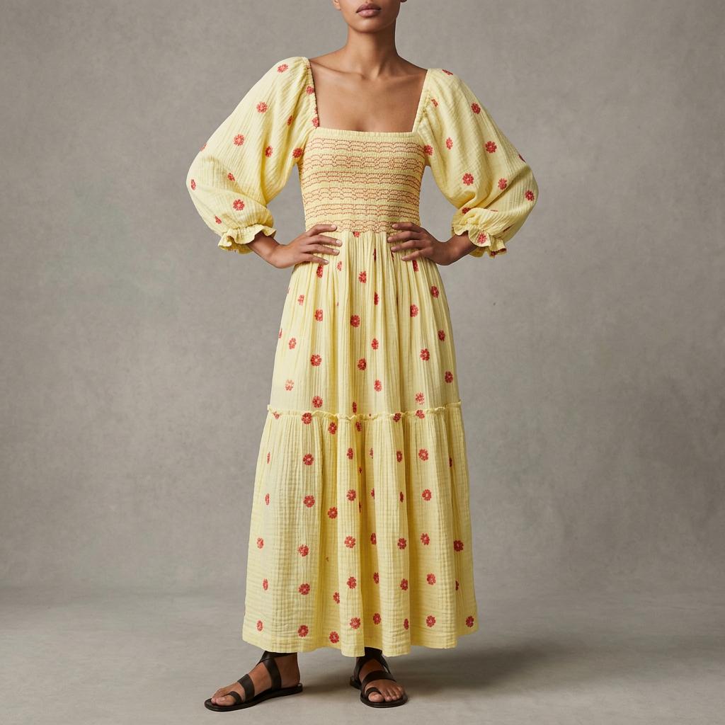 Sienna Puff Sleeve Midi
