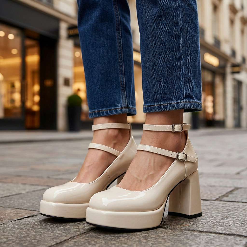 Camille Double Strap Heels