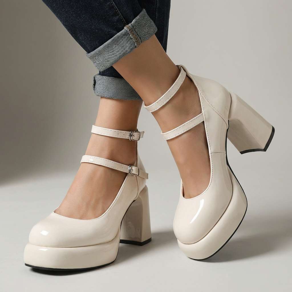 Camille Double Strap Heels