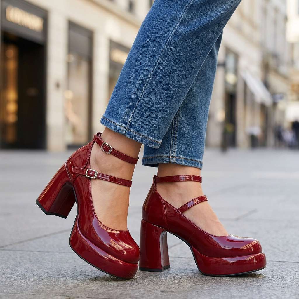 Camille Double Strap Heels