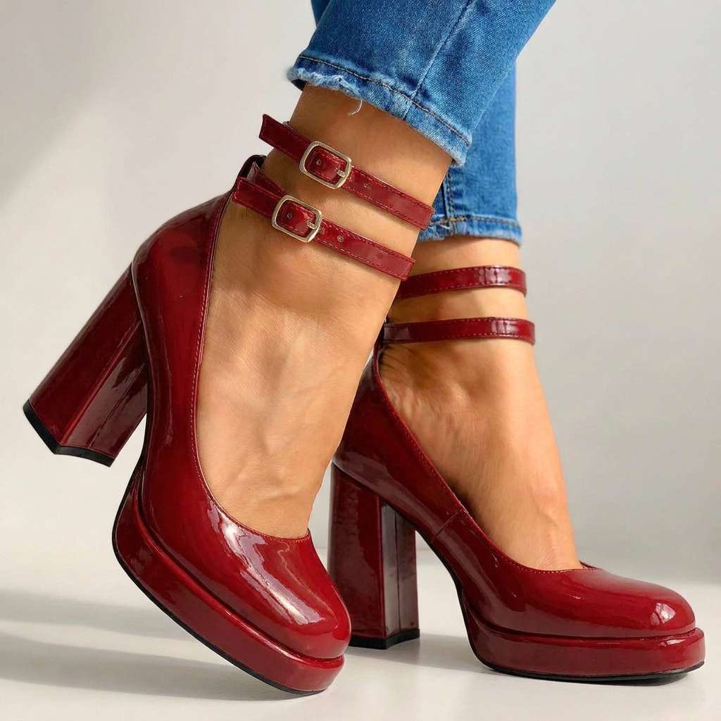 Camille Double Strap Heels